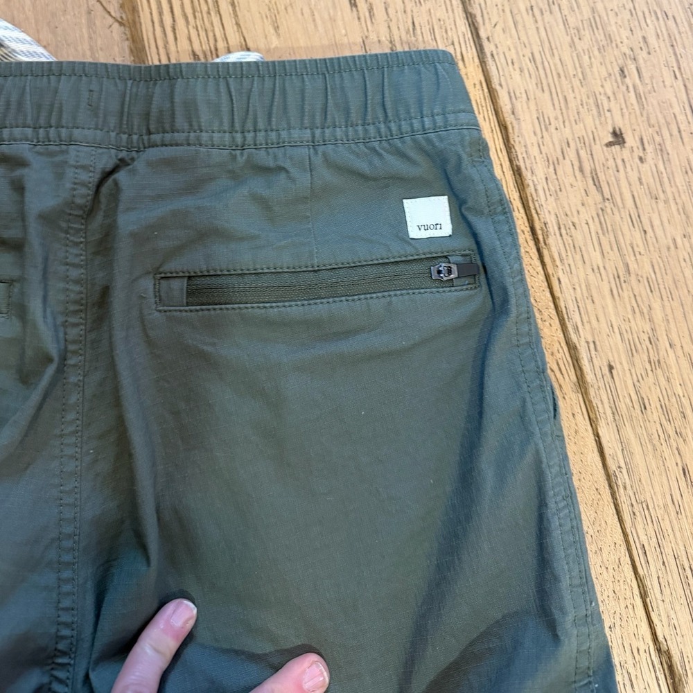 Vuori Ripstop Wide Leg Pants Army Green VW416 Organic Cotton Womens XS (390) - Picture 9 of 10